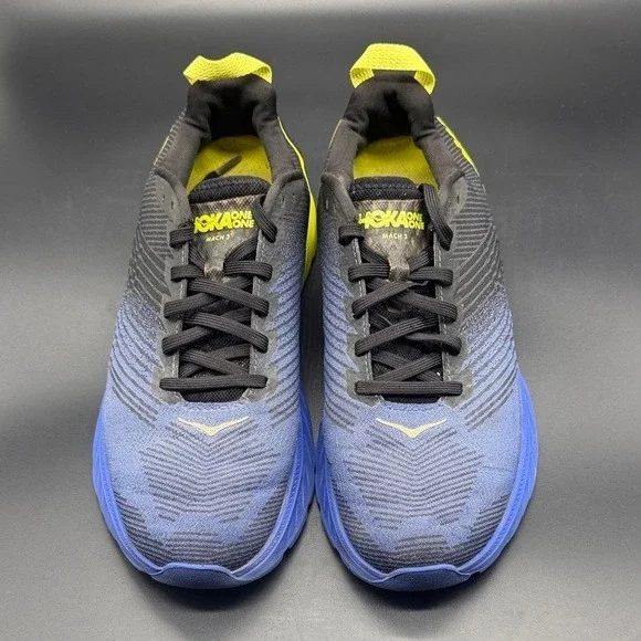 Hoka One One Mach 3 Mens Running Shoes Blue Yellow 1106479 ABEP Size 10.5 - Picture 3 of 7